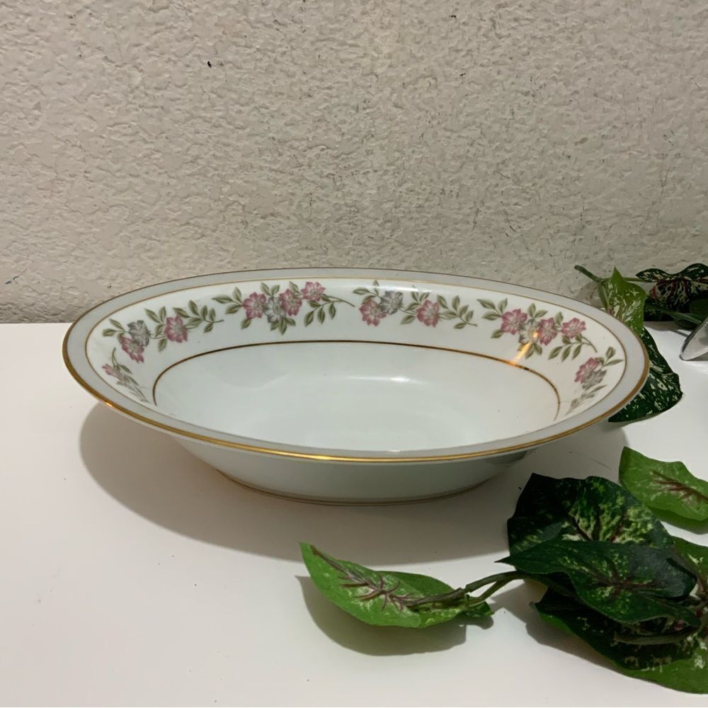 Noritake 5433 Floral Pattern Gold Trim Dish Oval Serving Bowl 10.5" x 7.5" G5